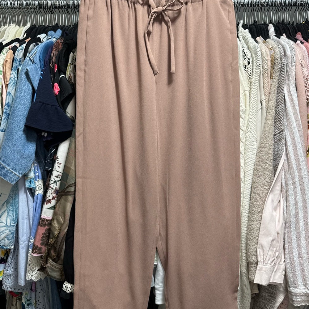 Babaton Wide Leg Pants in Soft Brown